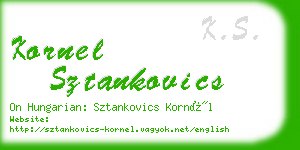 kornel sztankovics business card